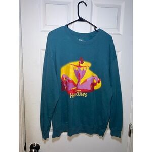 Disney Hercules Muses Sweatshirt Mens XL Teal Blue Green Graphic Pullover 90s